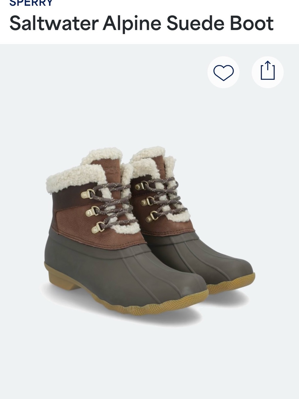 Sperry Saltwater Alpine Suede Boot - Brown, Gray, Cream